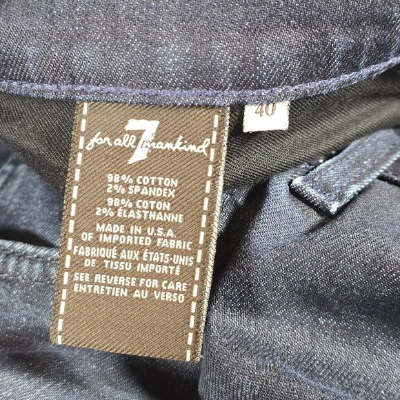7 For All Mankind Jeans Mens 40x32 Blue Indigo Relaxed Straight USA Denim - Picture 6 of 10